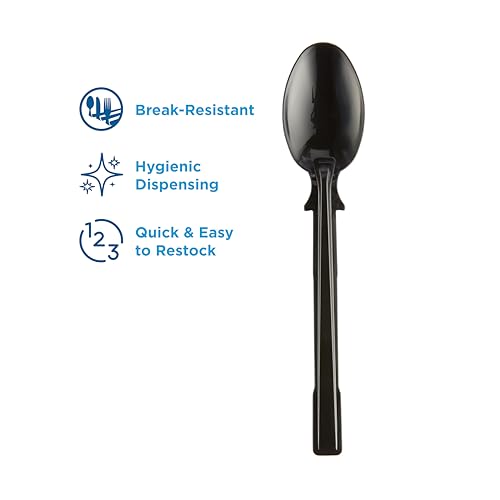 Disposable Teaspoon - Black, 40-Pack, Food Service Utensils