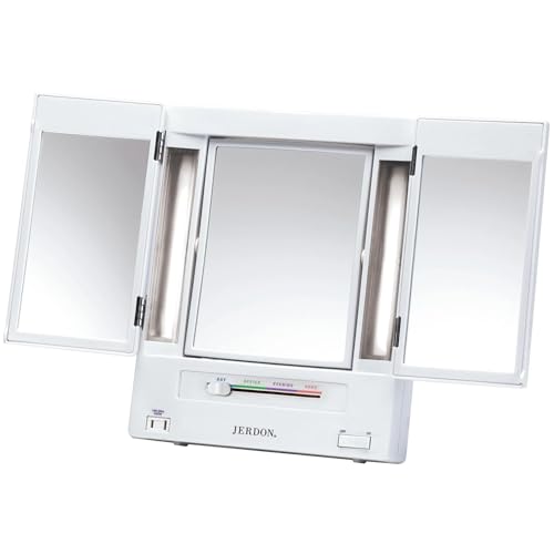 Lighted Makeup Mirror with 5X Magnification - White - JGL9W (Variation of THIS listing)