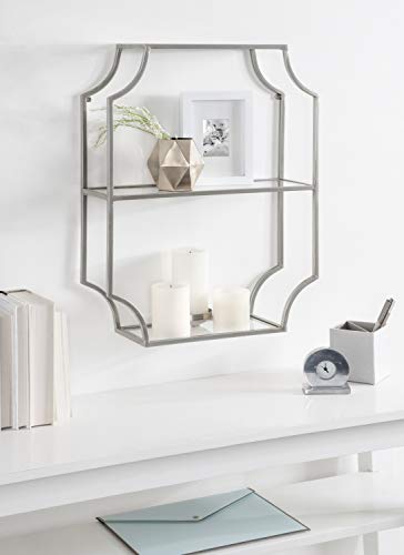 Kate and Laurel Ciel Silver Geometric Wall Shelf 18x24 - Modern Decor