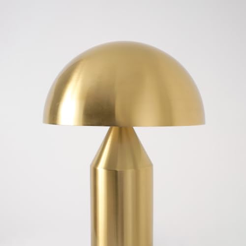 Brightech Venus Mushroom Table Lamp - Brass Dimmable Modern Side Table Light
