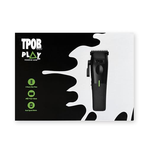 Mini Play Professional Cordless Hair Clippers - Dual Speed 6000-7500 RPM, Rechargeable, Compact Barber Trimmer - Black
