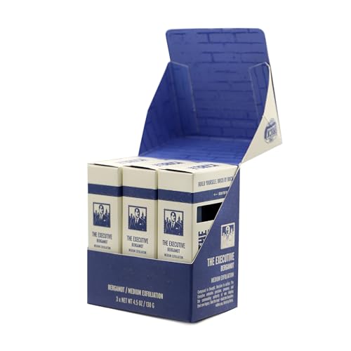The Brick pH Balanced Bar Soap for Men 3 Pack - Bergamot Scent, Executive Variation
