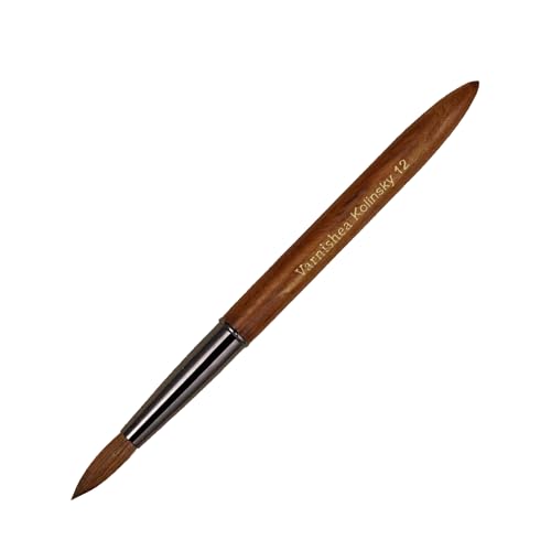 Brown 12-Size Kolinsky Hair Acrylic Nail Brush for Salon & DIY Nail Art