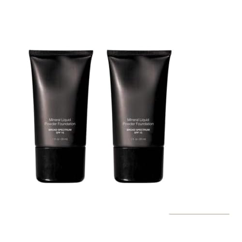 Mineral Liquid Powder Foundation Broad Spectrum SPF 15 Pack of 2 (Porcelain)