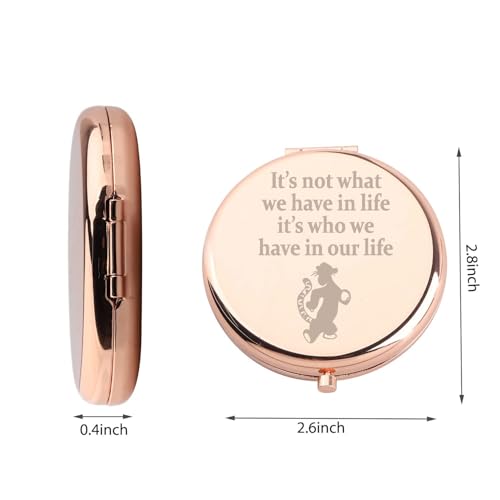 WUSUANED Cartoon Tigger Pocket Mirror It¡¯s Not What We Have in Life It¡¯s Who We Have in Our Life Jewelry Cartoon Movie Fans Gifts Tigger Lover Gift (Tigger Mirror 2)