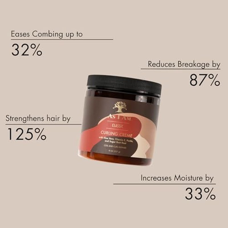 As I Am Curling Creme - 8 ounce (Classic Collection) - Lightweight Curl & Coil Definer - Hi-Definition and Shine