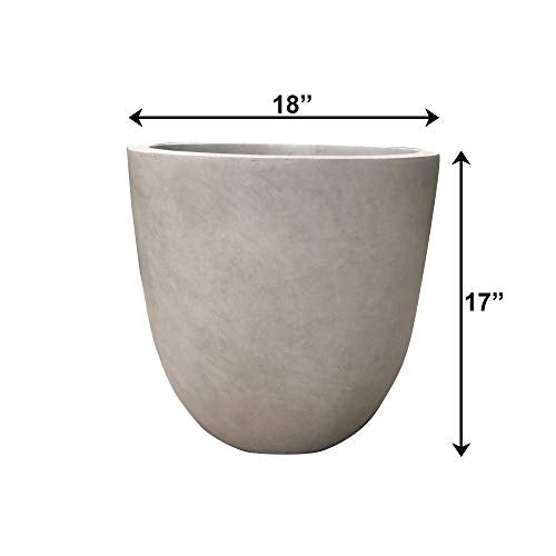 Large 18-Inch Round Concrete Planter - Weathered Finish for Indoor & Outdoor Use