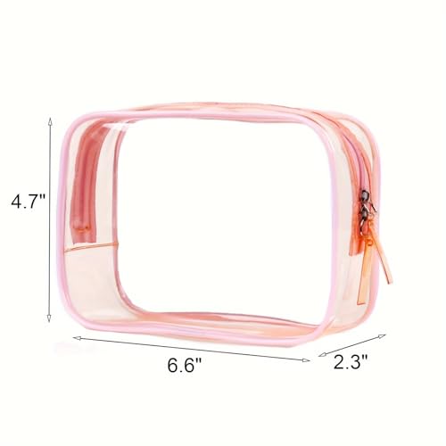 Buminee Clear Pouch Small, Makeup Bag, 6.6"x2.3"x4.7" TSA Approved Toiletry Bag, Clear Travel Bags for Toiletries, Cosmetic Bag for Women-9 Pack