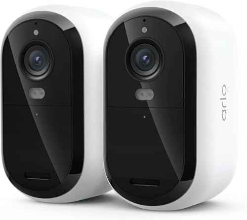 Wireless Outdoor Security Cameras 2-Pack with Battery, Color Night Vision, Two-Way Audio, Person & Vehicle Detection, White – 2 Cameras + 1-Month Secure Plan Trial