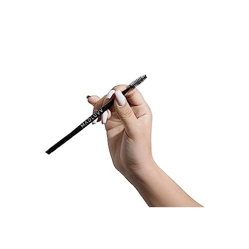 Madluvv Duo Eyebrow Brush - Angled and Spoolie Professional Eye Brow Brushes for Precision Definer, Liner, Filler, Shaper, Powder, Makeup