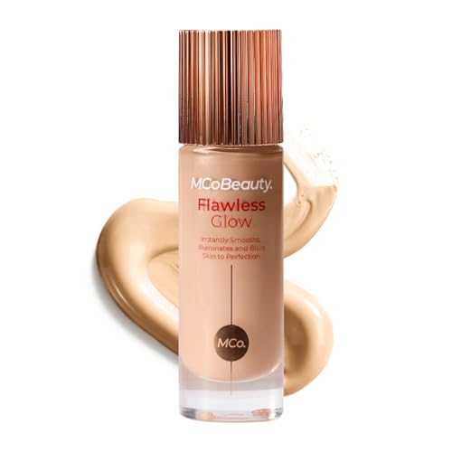 MCoBeauty Flawless Glow Luminous Skin Filter - 3 Light - 4-in-1 Luminous Primer, Foundation Booster & Liquid Highlighter with Squalane - Radiant Glow Complexion Perfector Face Makeup