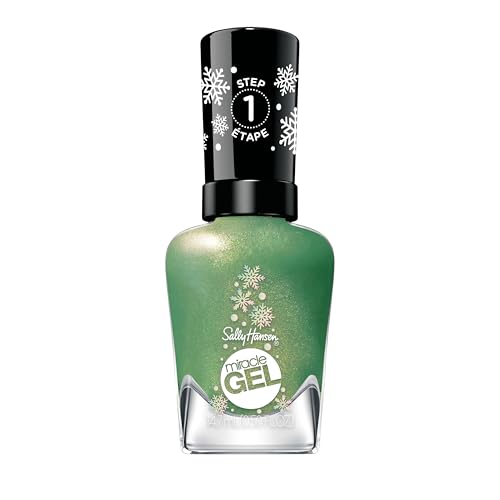 Sally Hansen Miracle Gel¢â, Under the Tree, Long Lasting, Gel-Like Formula, No UV Lamp Needed, Green Glitter Nail Polish