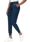 MIVEI High Waisted Jogger Style Scrub Pants for Women - Petite, Large, Navy