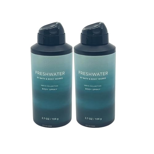 Men's Freshwater Body Spray Set - Deodorizing Rejuvenating Scent, 3.7 Oz x 2, Alps-Inspired Fragrance