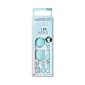 KISS Impress Color Toenails Press on 24 Pcs, Vivid Color, Simple Peel & Press Easy Apply, Hassle-Free Removal, Essential Tools Included