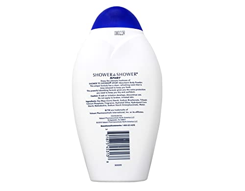 Shower to Shower Sport Absorbent Body Powder 13 oz (Pack of 4)