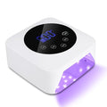 Cordless UV LED Nail Lamp,72W Rechargeable Nail Dryer for All Gel Nails with 5 Timers & Mirror Base,Touch Control & Auto Sensor,Ideal for Training,Nail Art Pratice,Home and Salon(White)