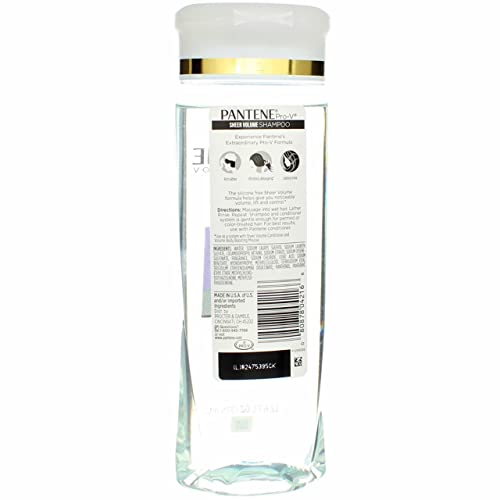 Pantene Pro-V Sheer Volume Thickening Shampoo for Fine Hair - Pack of 3