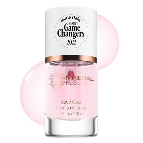 Mineral Fusion Base Coat Nail Treatment - Extend the Length of Manicures - Protect Against Chipping, Peeling Nail Polish - Long Lasting, Nail Strengthener - Vegan, No Harsh Ingredients - 0.33 Fl Oz