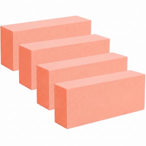 ForPro Buffing Block Orange 15 Pack - 3-Sided Nail Buffer for Manicure & Pedicure, 100/180 Grit, Pack of 4