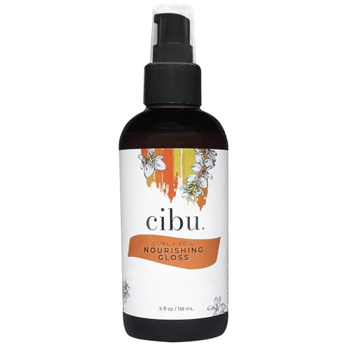 CIBU Curl + Coil Nourishing Hair Serum - Rice Protein Frizz Control Lightweight Gloss - Citrus / 4.4 Fl Oz