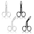 4 Pieces Eyebrow Tweezers Scissor Handle Set Flat Straight Tip Hair Plucker and Slanted Tip Shaped Eyebrow Facial Remover Stainless Steel Brow Tweezers for Women Men(Silver,Black)