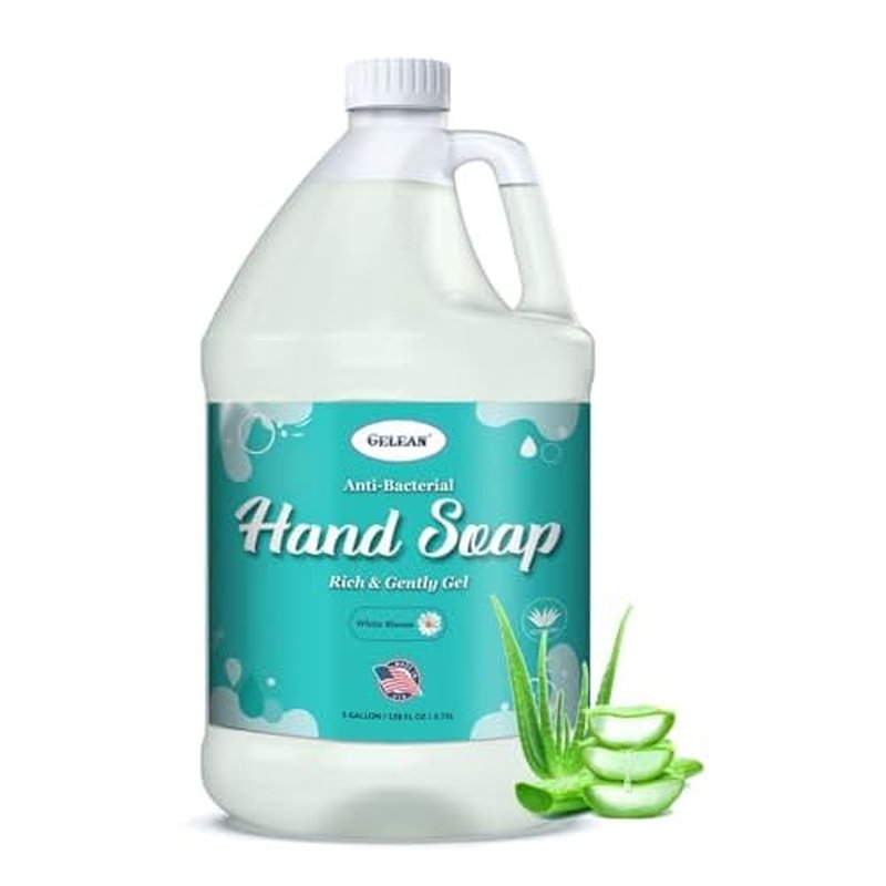 Antibacterial Liquid Gel Hand Soap - pH Balanced - Aloe Vera - White Tea Scent - Rich & Creamy Gently on Skin -Made in USA - Bulk liquid Refill Jug, 128 oz 1 gallon