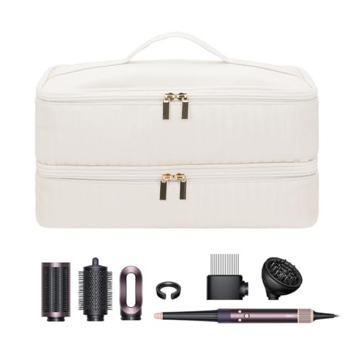 Travel Case Compatible with Dyson Airwrap id, Double-Layer Carrying Case Compatible with Dyson Airwrap Styler and Attachments, Portable Storage Bag for Shark Flexstyle/Flexfusion