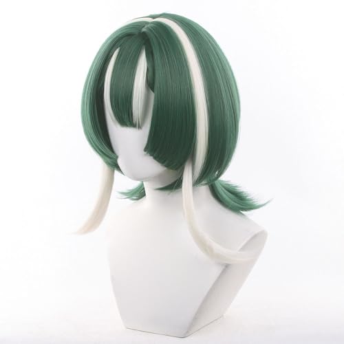 Cosplay Wig Guita Short Turquoise with White Streaks - Unisex Costume Accessory
