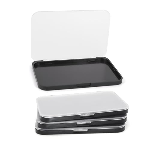 Magnetic Makeup Palette Set with Frosted Clear Top - 3 Pack, 60 Metal Stickers for DIY Cosmetics, Travel Storage