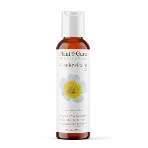 Plant Guru Meadowfoam Oil 2 fl. oz. Cold Pressed 100% Pure Natural Carrier ? Skin, Face, Body, and Hair Moisturizer. Ideal for DIY Creams, Lotions, and Lip Balms