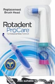 Rotadent ProCare Hollow-Tip Toothbrush Head - White, Fits ProCare Model