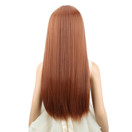 Edivd Orange Children Wig with Air Bangs, Heat-Resistant Synthetic Kids Wig 22''
