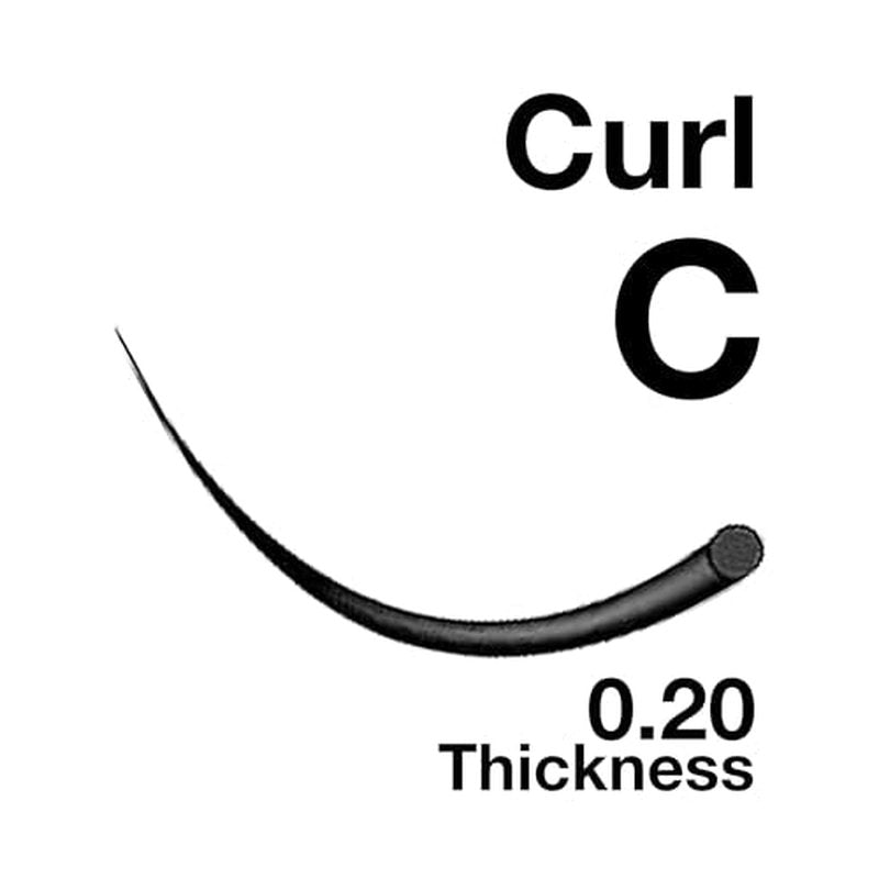 Eyelash Extensions 0.20mm Thickness C Curl 12mm Length Natural Looking Individual Volume Eyelashes For Lash Extensions(0.20,C,12mm)