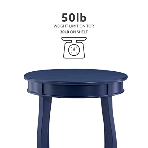 Navy Blue Round Side Table with Shelf - Powell Phipps Variation