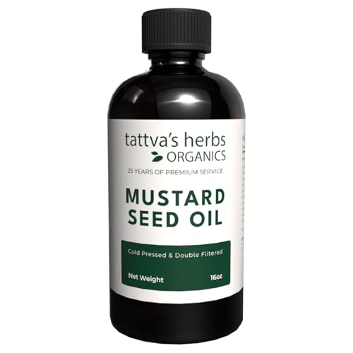 Unrefined Cold-Pressed Mustard Seed Oil for Hair & Skin - 16oz