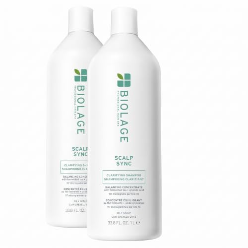 Biolage Scalp Sync Clarifying Shampoo 33.8 Fl Oz Pack of 2 - Residue & Buildup Remover for Oily Scalp
