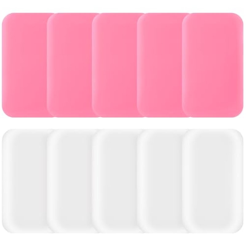 10Pcs Silicone Lash Pad Lash Grafting Gasket Pallet Rectangle Eyelash Extension Pad Reusable Adhesive False Eyelash Holder Pallet for Women Loose Lashes Extension Supplies Tool Fake Eyelashes Adhesive