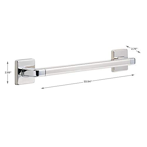 18-Inch Modern Decorative ADA Grab Bar - Polished Chrome, Wall Mount