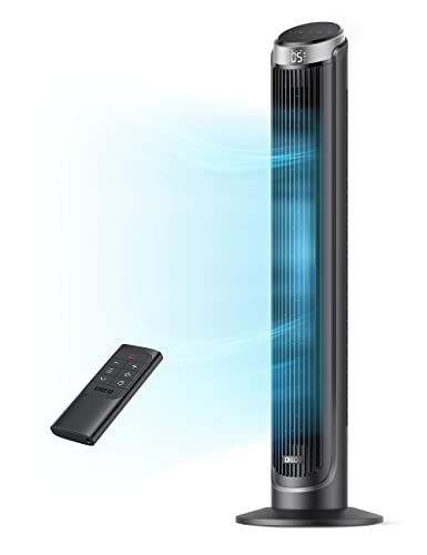 Black 40-Inch Tower Fan for Bedroom - 90° Oscillating Blower, Quiet Cooling
