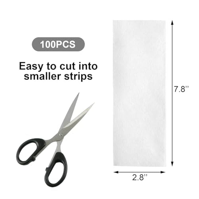 100pcs Paper Wax Strips Professional Large Disposable Non Woven Waxing Strips Arms Legs Lip Eyebrow Hair Removing Tool of Women and Men (8'' x 2.75'')