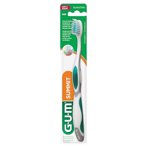 GUM Summit+ Soft Toothbrush Pack of 12 - Compact Head, Gentle Bristles