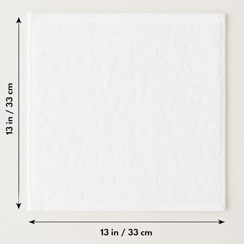 White Cotton Wash Cloths for Showering - 12 Pack - Thick, Soft, 13x13 Inches