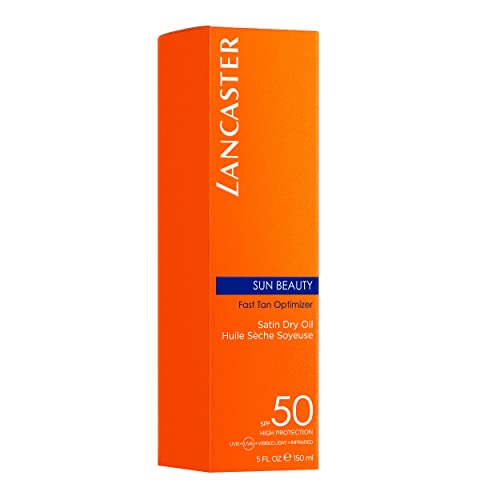 Lancaster Sun Beauty Tan-Enhancing Dry Oil SPF 50 – Fast Tanning Body Oil, 5 oz