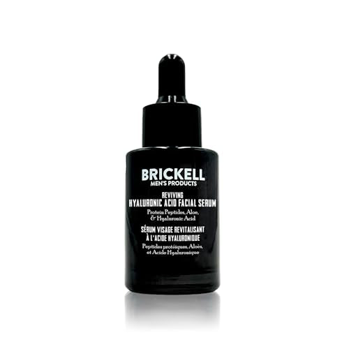 Brickell Men's Unscented Anti-Aging Hyaluronic Acid Face Serum for Men, 1 oz