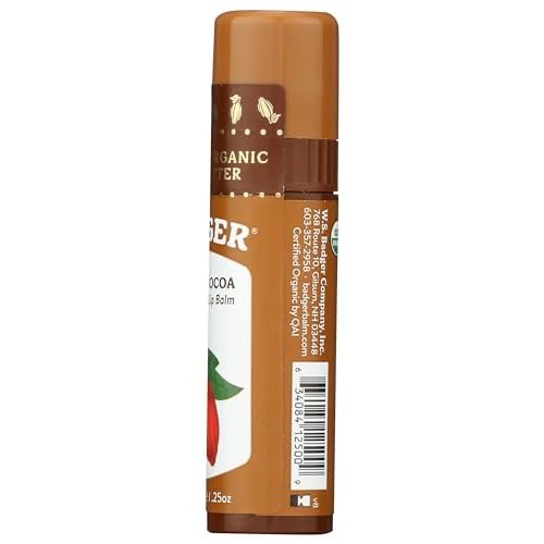 Badger, Creamy Cocoa Lip Balm Stick, 0.25 Ounce
