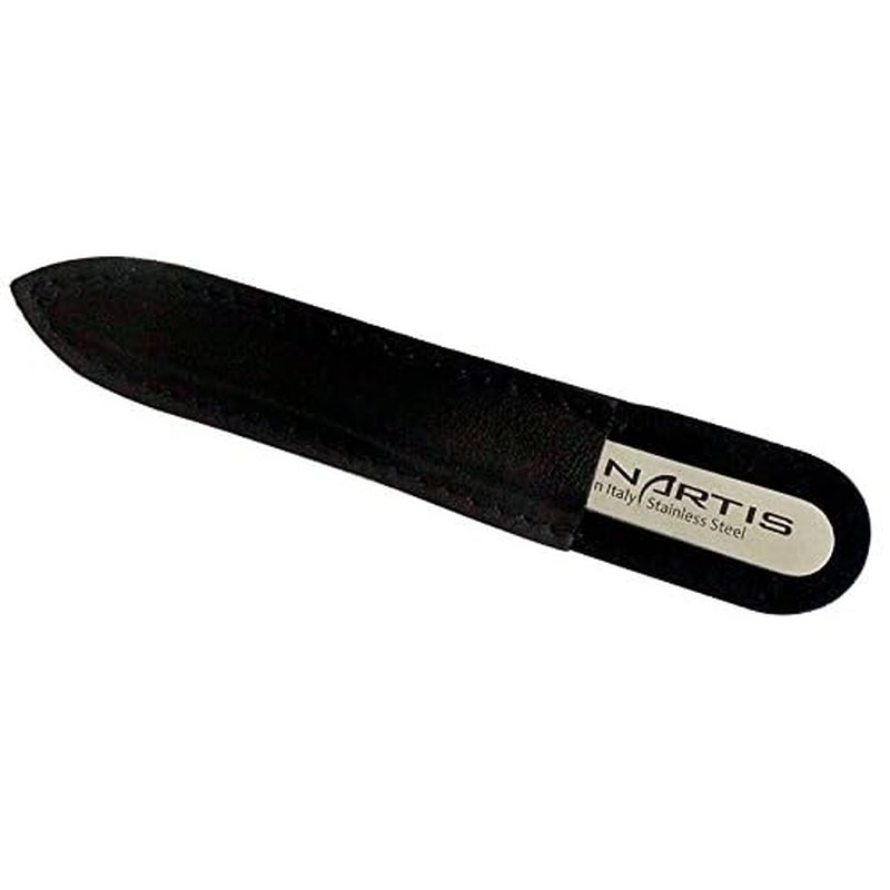 Hair Tweezers Stainless Steel with Leather Case - Tenartis Made in Italy (Slant/Pointed)