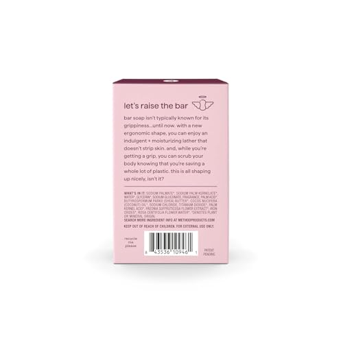 Method Bar Soap, Pure Peace, Pure Peace, Rose Water, Peonies + Pink Sea Salt notes, Plastic Free, 2 bars, 5oz each