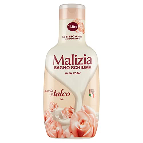 Malizia Bath Foam Talc Scented Caress 1000ml - Family Body Wash & Shower Gel