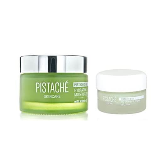 Pistach? Skincare Pistachio Oil Hydrate & Glow Beauty Duo | Face Moisturizer & Brightening Eye Cream | Hydrating with Vitamin E & Antioxidants